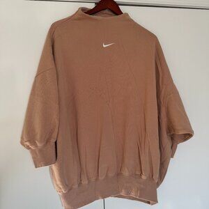 Nike  sportswear phoenix fleece over-oversized mock-neck 3/4-sleeve sweatshirt
